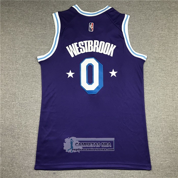 Camiseta Los Angeles Lakers Russell Westbrook NO 0 Ciudad Edition 2021-22 Violeta